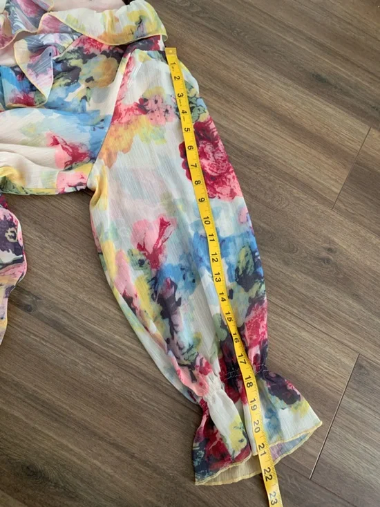 Zimmermann style O.P.T. Floral Ruffle Tie-Front Dress - Multicolor - Picture 8 of 16